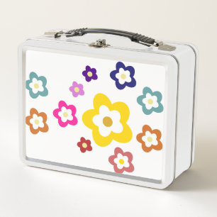 Caja de almuerzo floral metalizado