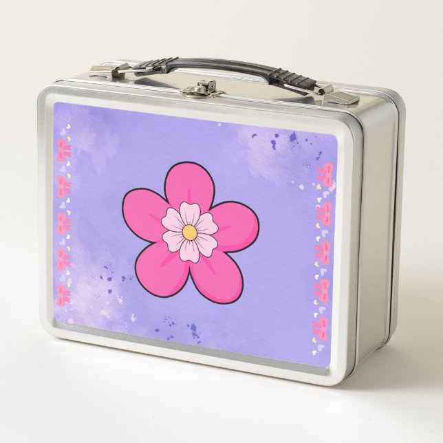 Caja de almuerzo floral para niñas (Anverso)