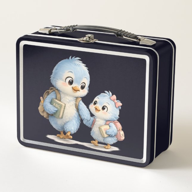 Caja de Almuerzo Hermanos Pájaro Azul (Anverso)