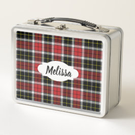 Caja de almuerzo inoxidable con cubierta negra roj