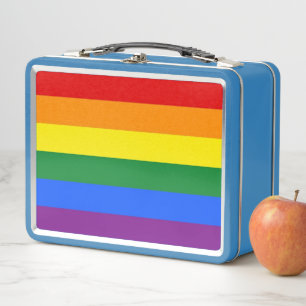 Caja de almuerzo inoxidable metalizado con bandera