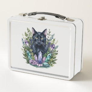 Caja de almuerzo mágica de cristal de gato negro