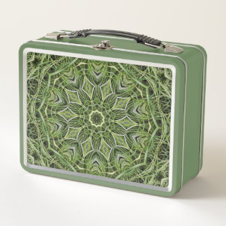 Caja de almuerzo Mandala Verde Retro