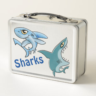 Caja de almuerzo Metalizado azul de tiburones