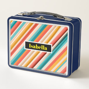 Caja de almuerzo Metalizado con rayas retro person