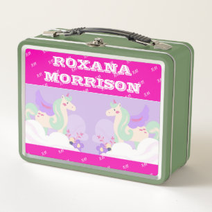 Caja de almuerzo Metalizado con ROSA VINO UNICORN 