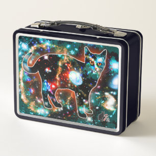 Caja de almuerzo Metalizado de gamma de gato cósmi