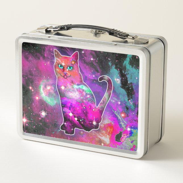 Caja de almuerzo Metalizado de Iota de gato cósmic (Reverso)