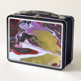 Caja de almuerzo metalizado de mármol