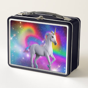 Caja de almuerzo Metalizado de unicornio espacial
