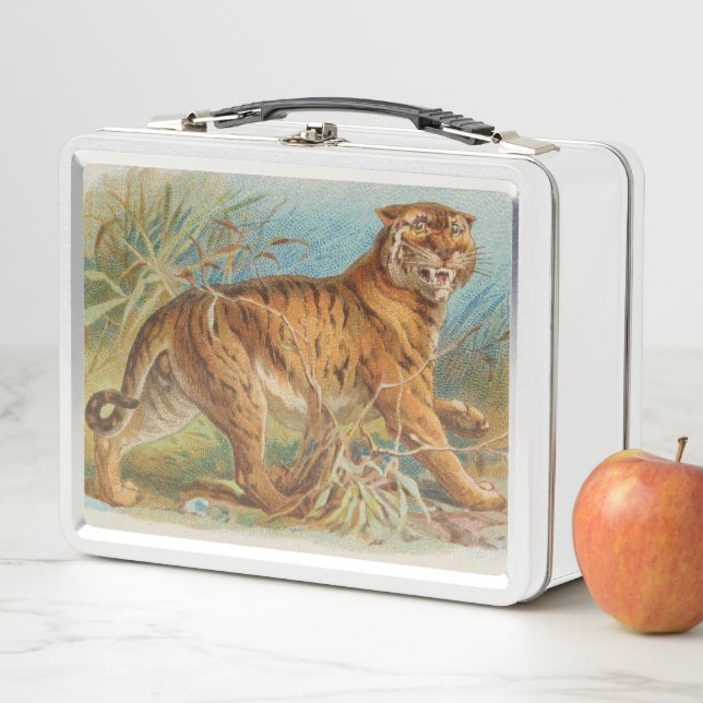 Caja de almuerzo Metalizado del tigre de época (In situ)