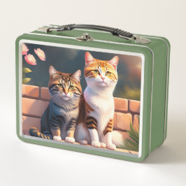 Caja de almuerzo Metalizado para dos gatos