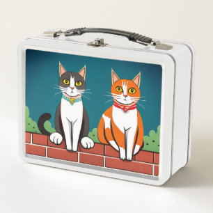 Caja de almuerzo Metalizado para dos gatos
