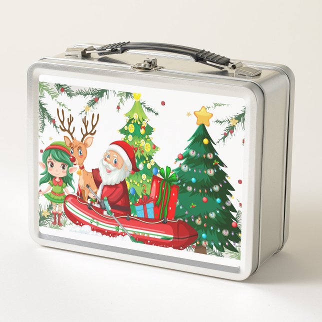 Caja de almuerzo Metalizado para navidades (Christmas Holiday Metal Lunch Box!)