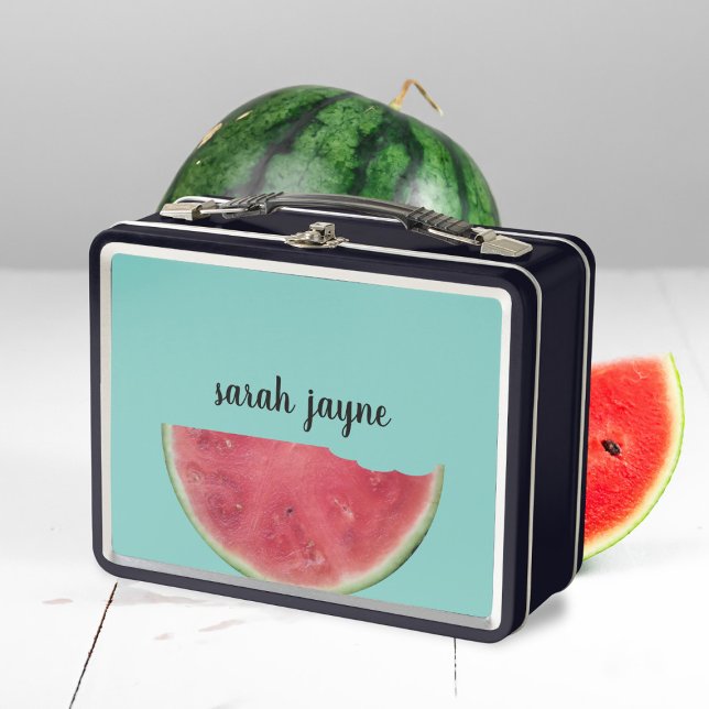 Caja de almuerzo Metalizado personalizada de Water (🍉Just add your name and enjoy another slice of watermelon! 🍉 )