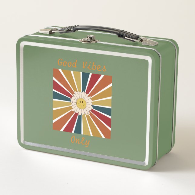 Caja de almuerzo Metalizado Retro Good Vibes (Anverso)