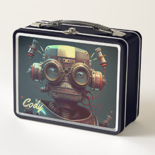 Caja de almuerzo Metalizado Robot