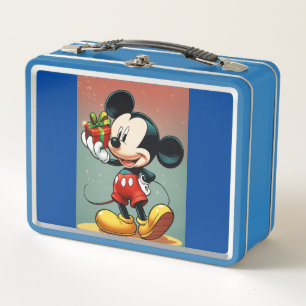 Caja de almuerzo Metalizado vintage con diseño ret