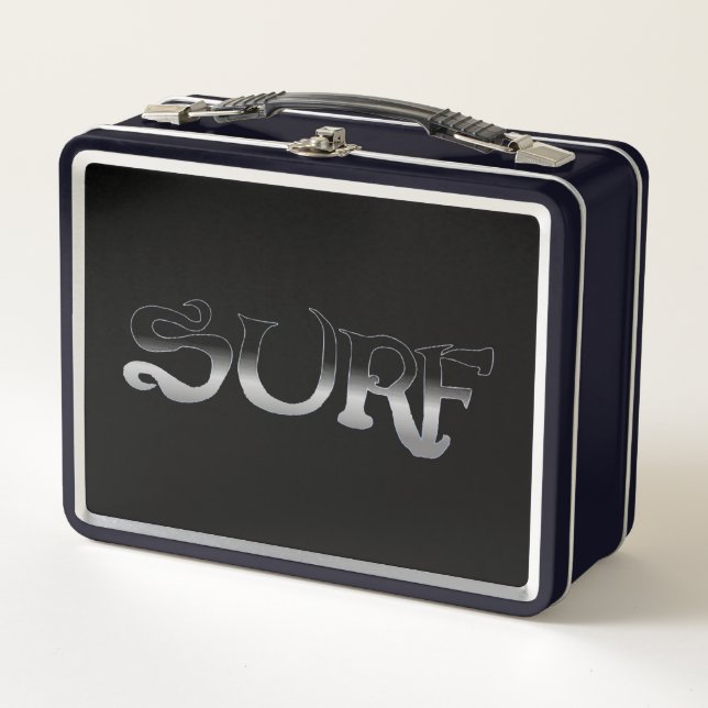 Caja de almuerzo negra de Surf (Anverso)
