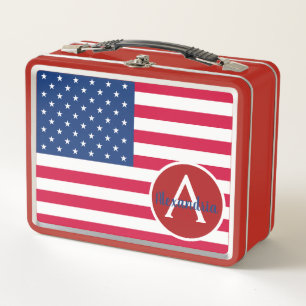 Caja de almuerzo patriótica de la bandera american