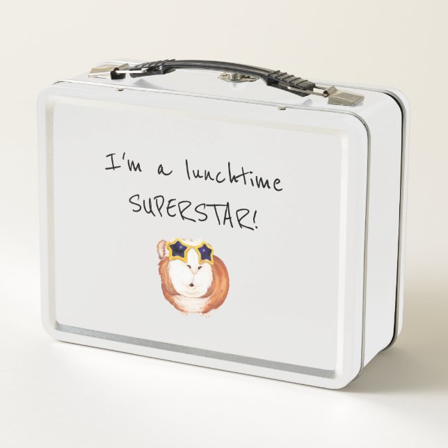 Caja de almuerzo personalizada con Guinea Pig Supe (Reverso)