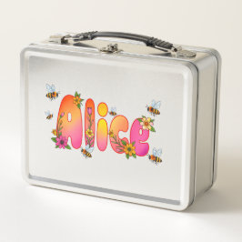 Caja de almuerzo personalizada de abeja de Alice
