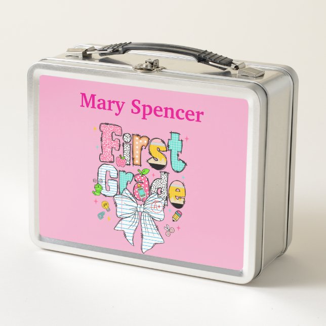 Caja de almuerzo personalizada para primer grado (Anverso)