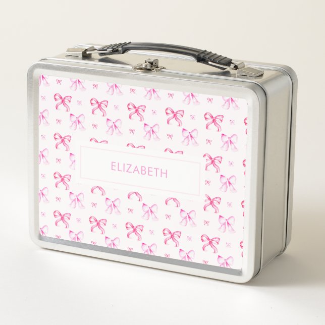 Caja de almuerzo personalizada rosa Coquette para  (Anverso)