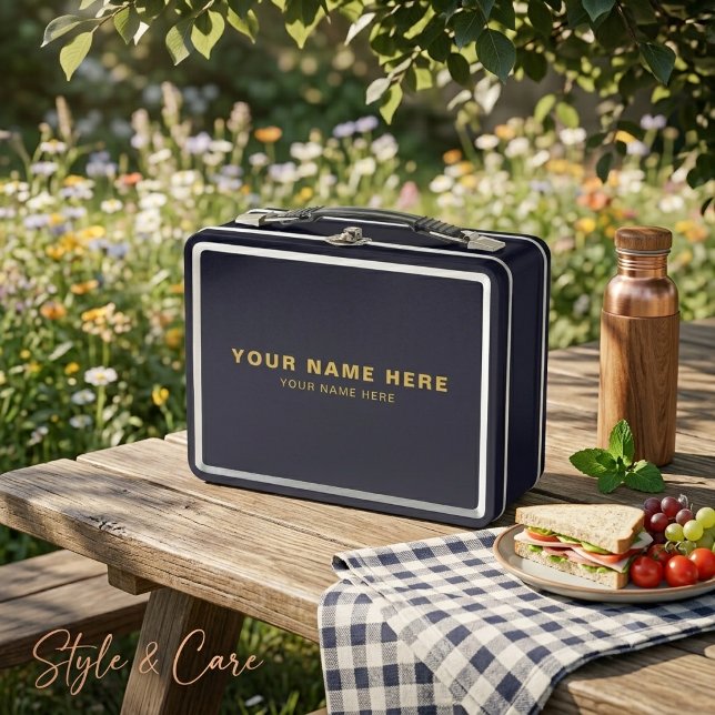 Caja de almuerzo profesional con tu nombre y cargo (Professional Lunchbox Featuring Your Name and Role)