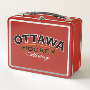 Caja de almuerzo roja de hockey sobre césped de Ot
