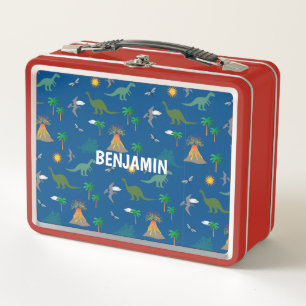 CAJA DE ALMUERZO ROJO DE DINOSAUR KID PERSONALIZAD