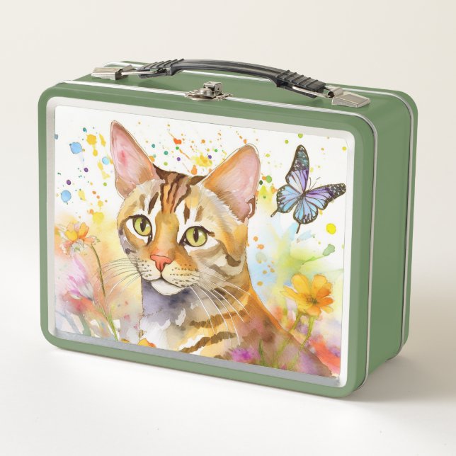 Caja de almuerzo temática del gato bengalí (Anverso)