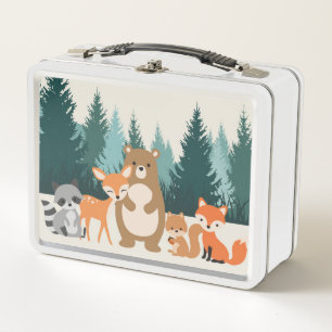 Caja de almuerzos para animales de bosque