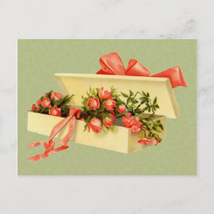 Caja De Arte Vintage De Postales De Rosas