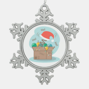 Caja de artesanías con decoración de Navidades y s