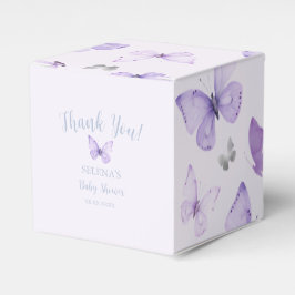 Caja de Baby Shower de mariposa morada