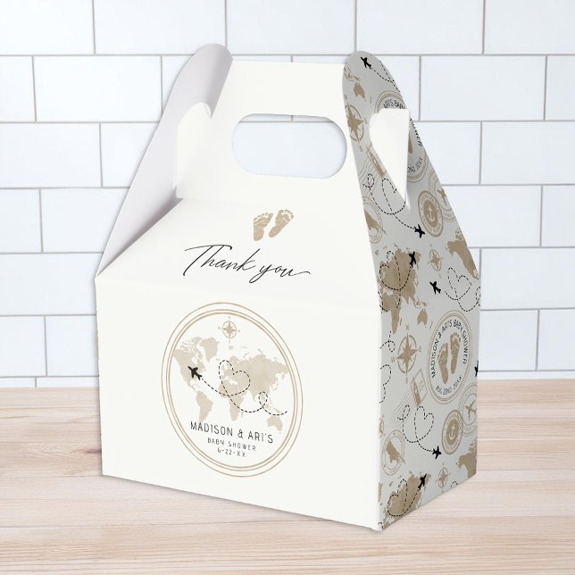 Caja de Baby Shower Favor del tema de viajes (Baby Shower Favor Box)