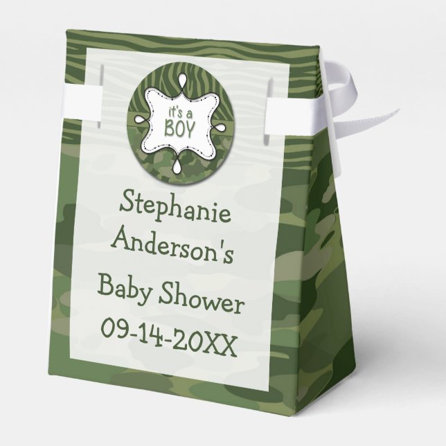 Caja de Baby Shower Green Camo Boy (Reverso)