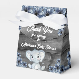 Caja de Baby Shower Rustic Blue Boy Elephant Favor