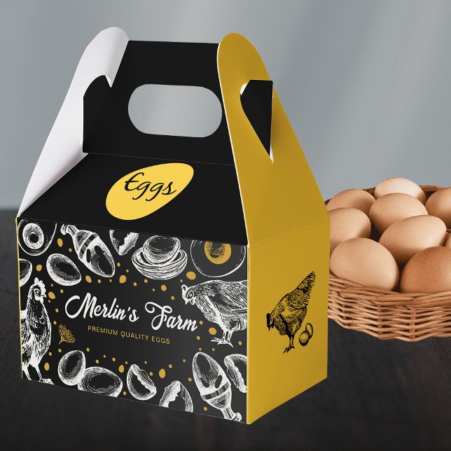 Caja de cartón con Ilustracion de huevos modernos  (Subido por el creador)