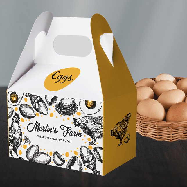 Caja de cartón con Ilustracion de huevos modernos  (Subido por el creador)