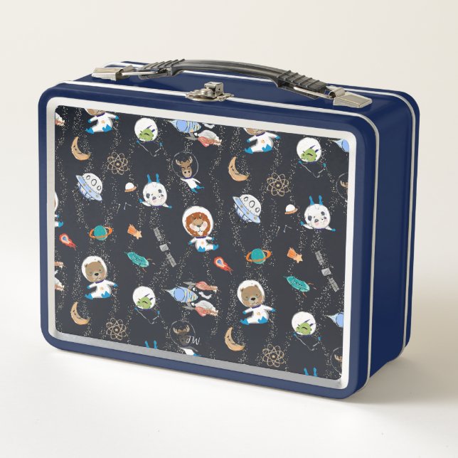 Caja de Comida Animales del Espacio Personalizada (Anverso)
