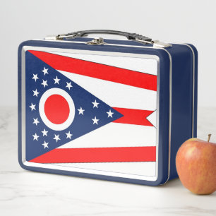 Caja de comida de acero inoxidable con la bandera