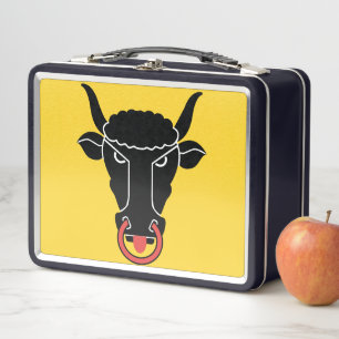 Caja de comida de acero inoxidable con la bandera