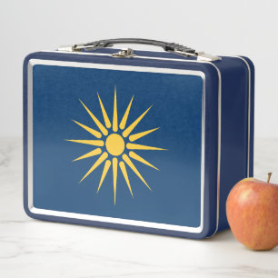Caja de comida de acero inoxidable con la bandera