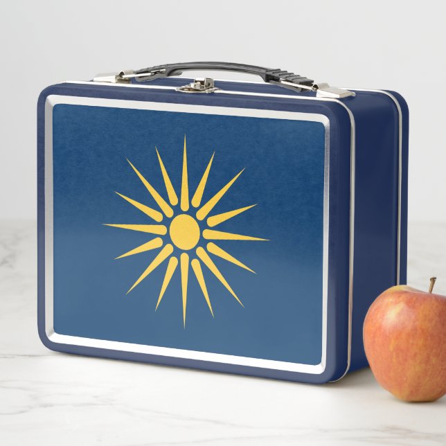 Caja de comida de acero inoxidable con la bandera  (In situ)