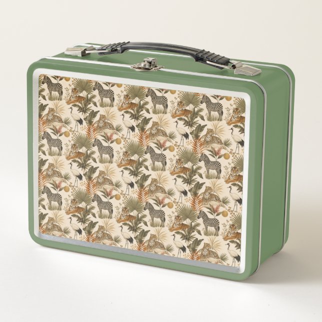 Caja de comida de animales de safari lindos (Anverso)