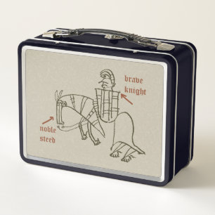 Caja de comida de metal Caballero y Corcel