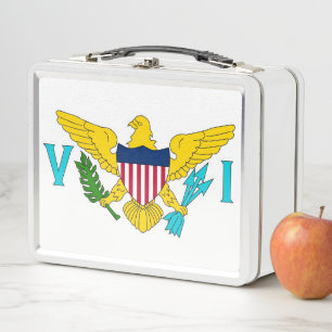 Caja de comida de metal inoxidable con la bandera