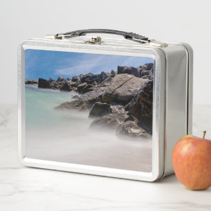 Caja De Comida De Rocas Y Olas De La Isla Shell